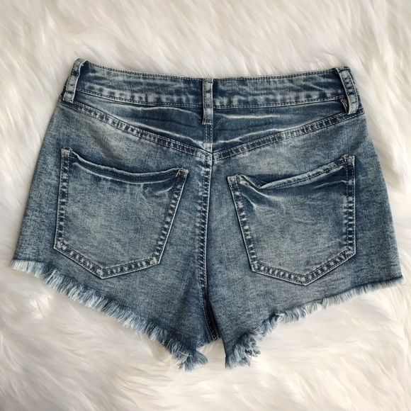 Refuge High Rise Cheeky Denim Shorts - Picture 7 of 8